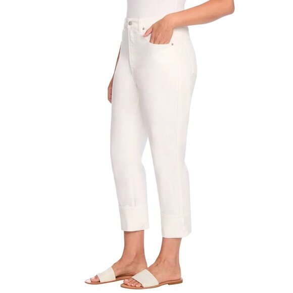 NWT - Frye White Women's Cuffed Crop Jean – Size 14/32 - Picture 4 of 5